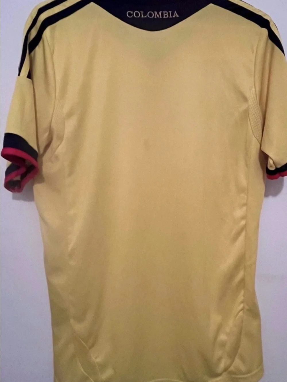 Colombia Men's Soccer Jersey with Red & Black Trim yellow